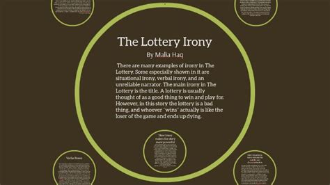 tone in the lottery|irony used in the lottery.